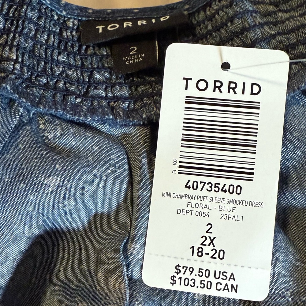 Torrid Blue Mini Dress with Stylish Design - Picture 10 of 10